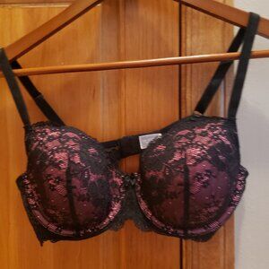 Victoria's Secret Dream Angels Pink and Black Lace Demi Bra 36C